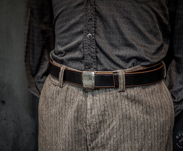 Hickok Buckle Belt-vintage gentleman belt-silver buckle - Shop HEYOU  Art&Craft Department Belts - Pinkoi