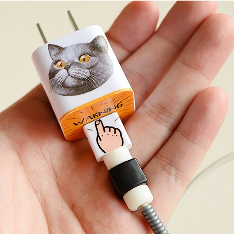 Apple cartoon pet data cable charging head sticker charger sticker - Other - Other Materials 