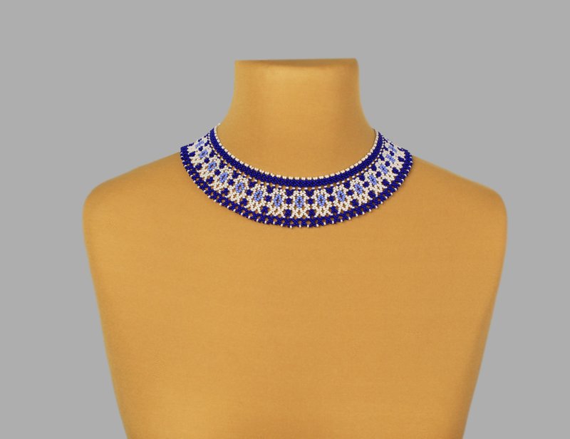 Handmade jewelry statement accessories for woman - 項鍊 - 玻璃 藍色