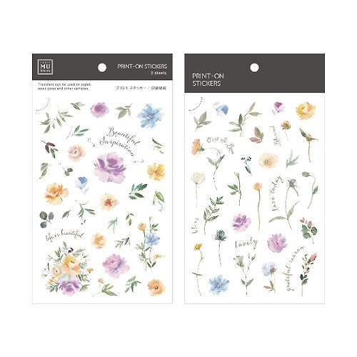 MU 【Print-On Stickers 轉印貼紙】no.249-胭紫沁夏 | 花草系列