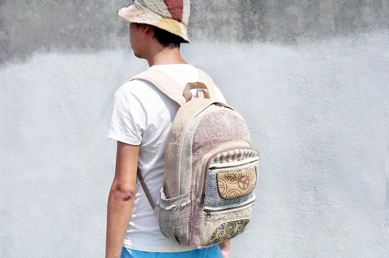 Valentine quickly after the arrival of a limited edition hand-stitching design cotton backpack / shoulder bag / ethnic mountaineering bag / Patchwork bag - peace after ethnic geometric rucksack - Backpacks - Cotton & Hemp Multicolor