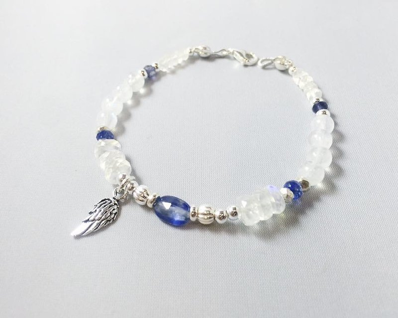 Silver Series _ natural stone messenger MH Wind (limit: 1) - Bracelets - Gemstone Blue