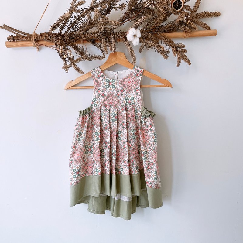 Shimamori/Vest one-way pleated skirt/Cute May Waltz - Skirts - Cotton & Hemp Pink