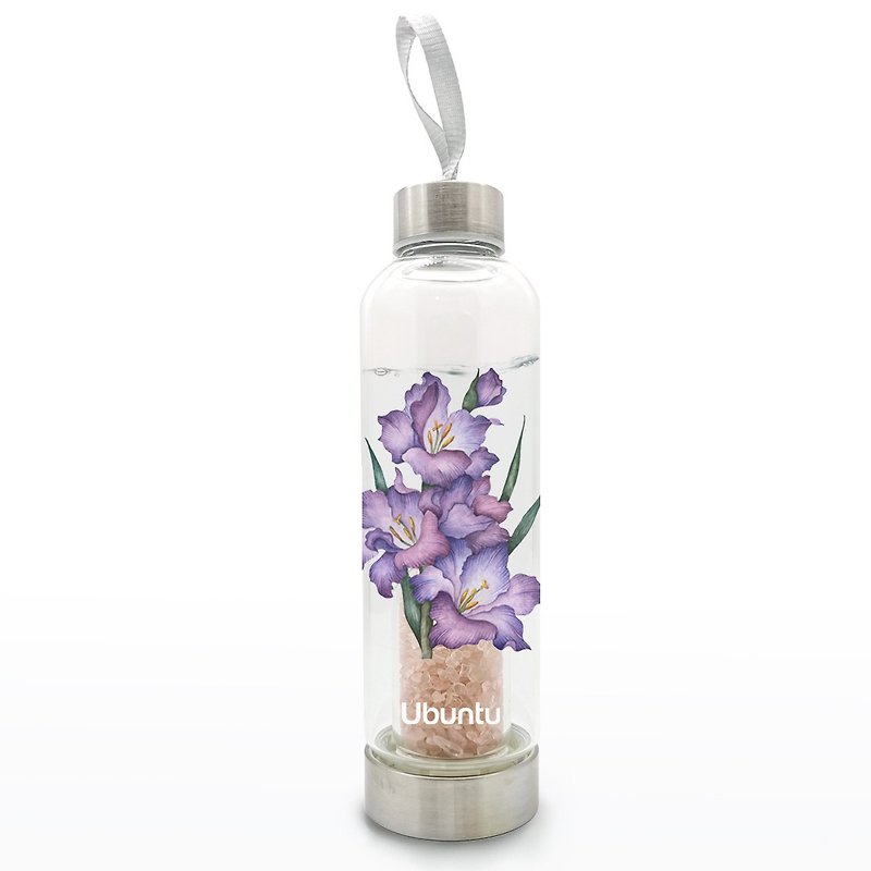 UBUNTU 水晶水瓶 | 幸運之花 | 紫色劍蘭 | 讓水回到 最原始的狀 - 水壺/水瓶 - 玻璃 紫色