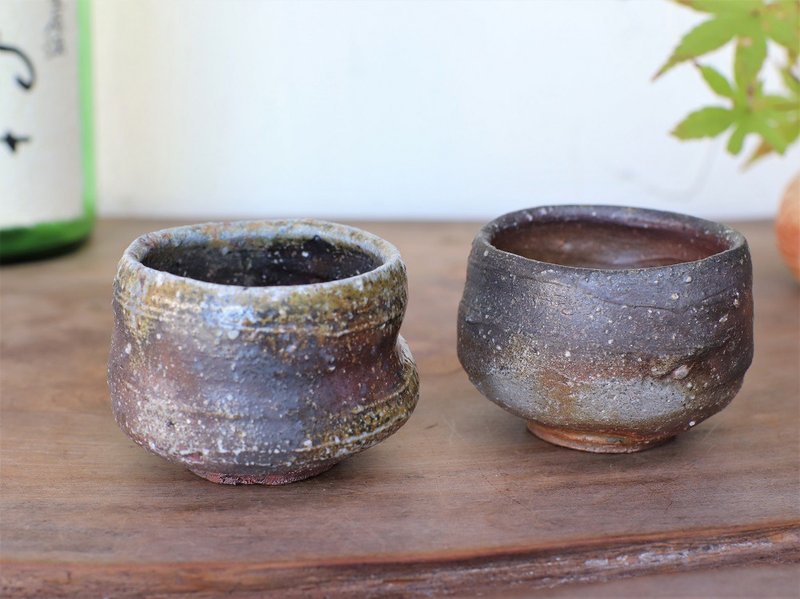 備前焼 ぐい呑み(2個セット)　gi-326 - 酒杯/酒器 - 陶 咖啡色