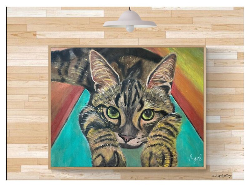 Angel Gallery/Pet handmade custom paintings/customized paintings/gifts/commemorative gifts/handmade oil paintings - Customized Portraits - Cotton & Hemp Multicolor