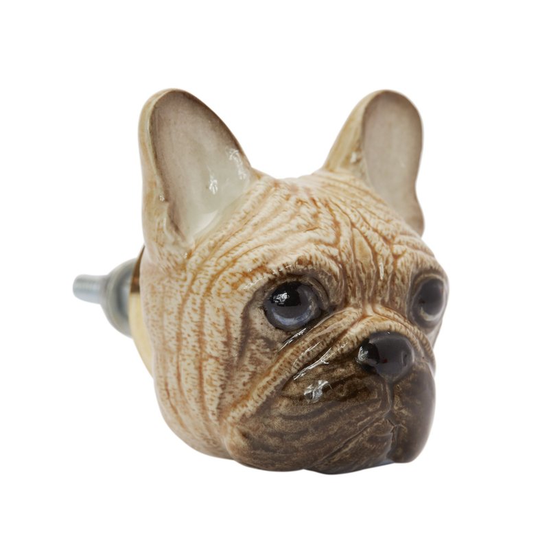 And Mary French Bulldog Doorknob | Gift Box - Other - Porcelain Brown