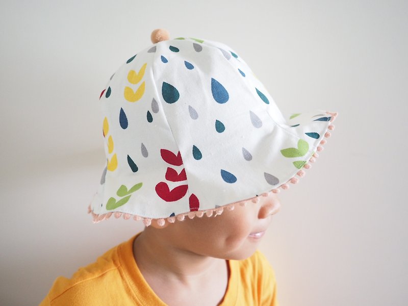 ノルディックパターンの色は、赤ちゃんの子供の綿の帽子をドロップ - スタイ - コットン・麻 ホワイト