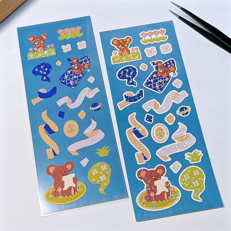 【Pinkoi限定】くまくんのいちにち　シール - 貼紙 - 防水材質 