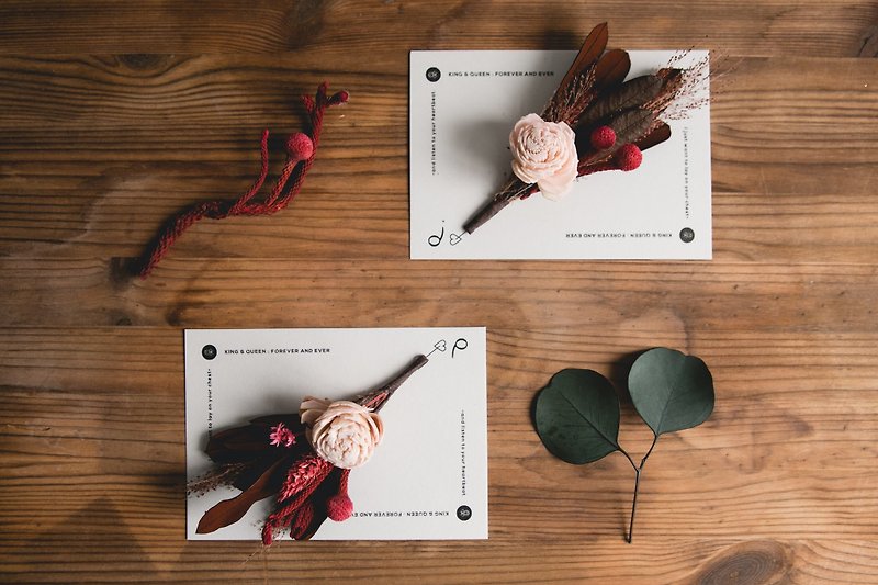 TFC Design - King & Queen Valentine's Day Dry Flower Card Box Card - การ์ด/โปสการ์ด - กระดาษ 