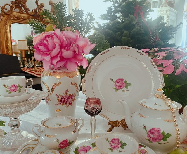 1962年 ドイツ製 FÜRSTENBERG 手描き 薔薇 アンティーク カップ