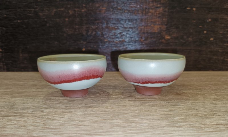 Ru kiln double cup teacup set-Yingge ceramic artist Li Minrui - ถ้วย - ดินเผา 