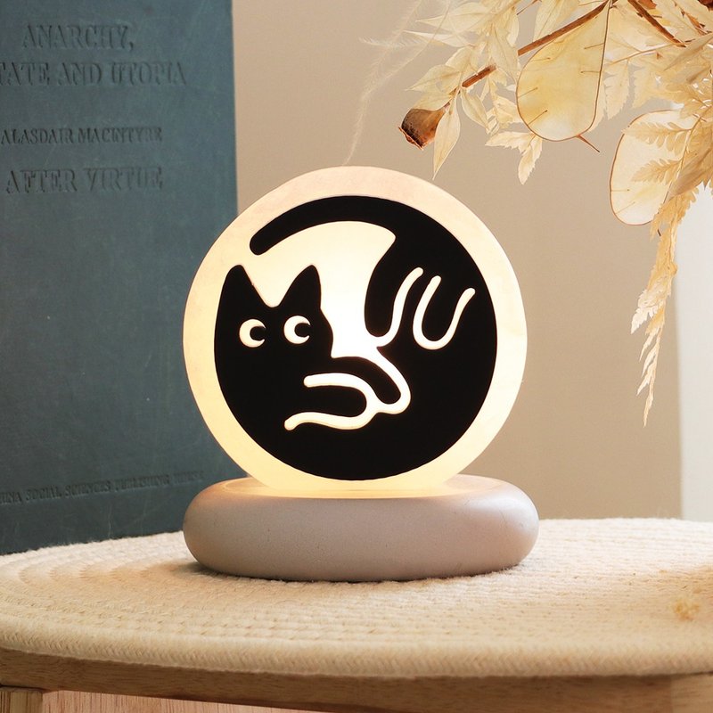 New I Small Silhouette I White Salt Model l Cat Star Person l Salt Lamp l Cat Series - Items for Display - Jade 