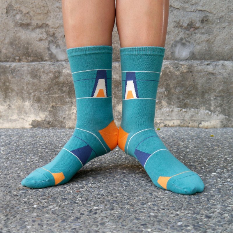 oil pattern 1:1 /green/ socks - Socks - Cotton & Hemp Green