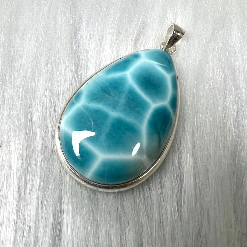 海紋石吊墜 | 水晶 | 吊墜 | 水晶吊墜 | 水晶飾物 - 項鍊 - 水晶 藍色