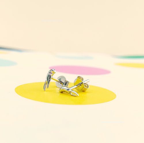 nowandthen-jewel 【換季特賣】925 Sterling silver fine mini crab claw stud earrings