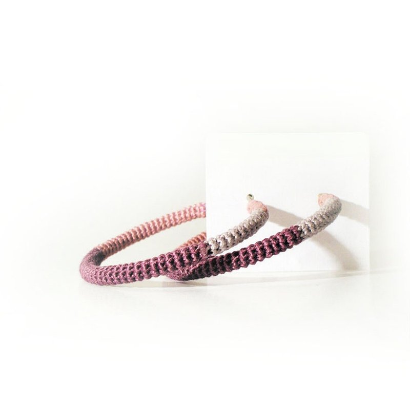 Crochet Tube Hoops Shades of Purple - ต่างหู - งานปัก สีม่วง