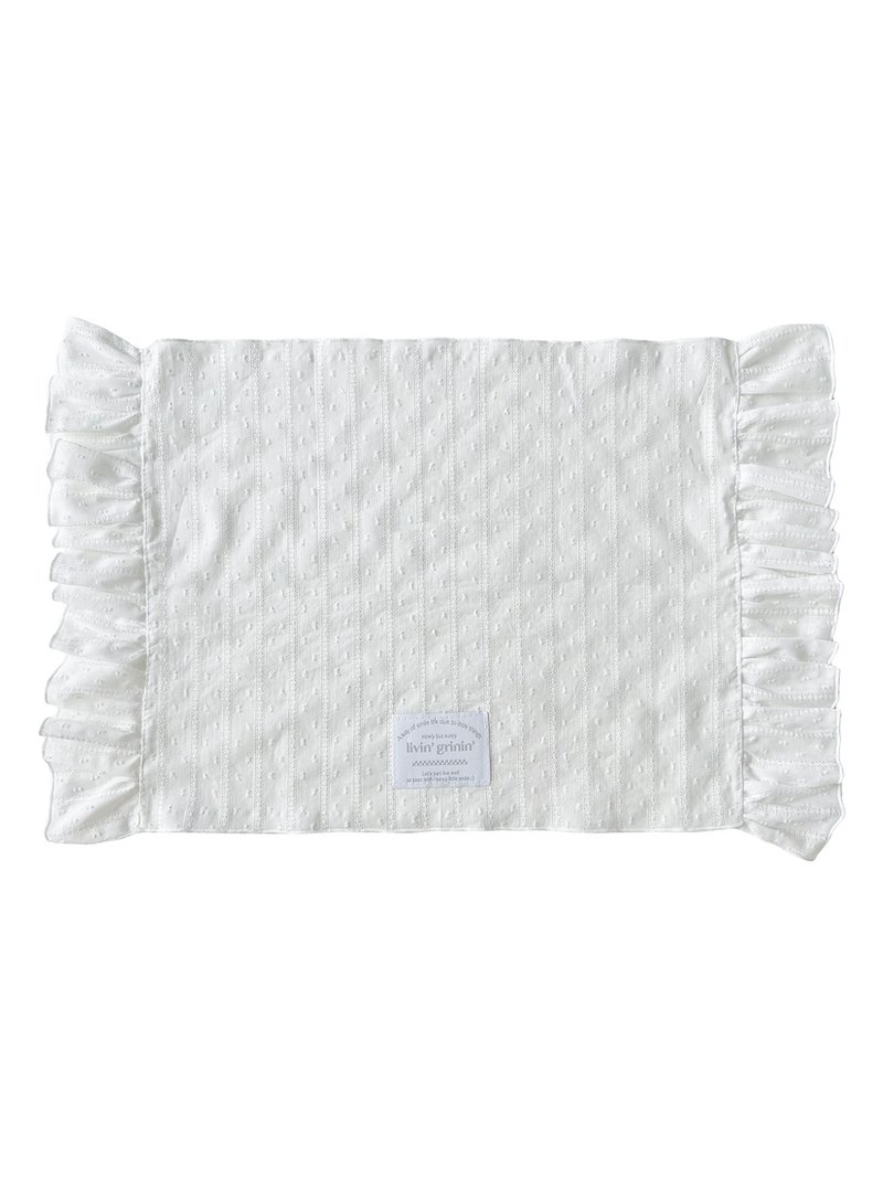 pompom kitchen cloth_white - Place Mats & Dining Décor - Cotton & Hemp White