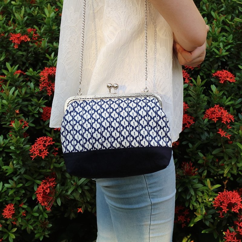 Blue Wave Ripples Cross Body Bag| Girlskioku~* - Messenger Bags & Sling Bags - Cotton & Hemp Blue