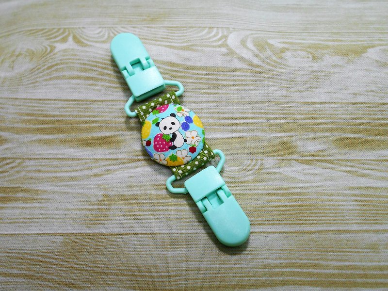 Japan Limited models / Mini panda x Strawberry - Green (four optional) / hand-stitched handkerchief baby toys clip stud clip clip universal clip... - ผ้ากันเปื้อน - ผ้าฝ้าย/ผ้าลินิน สีเขียว