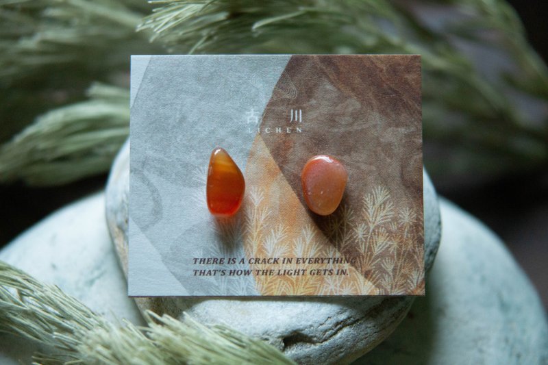 CRACK | 礦物系耳環 |  EARRINGS - 耳環/耳夾/耳骨夾 - 玉石 橘色