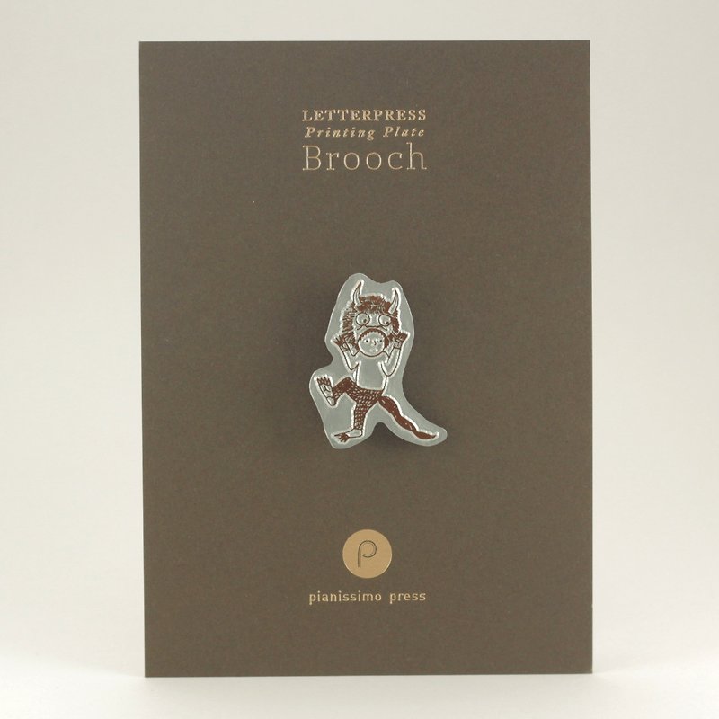 Where The Wild Things Are - Version A - Letterpress Brooch - Brooches - Other Metals Silver