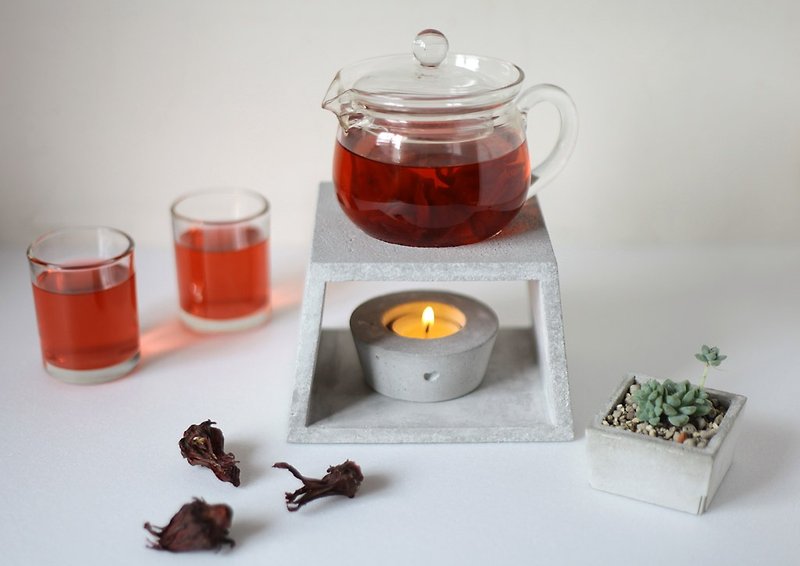 Trapezoidal fruit flower tea stand - Teapots & Teacups - Cement 