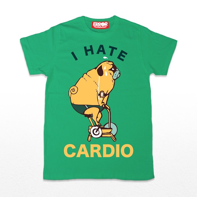 I Hate Cardio - เสื้อฮู้ด - ผ้าฝ้าย/ผ้าลินิน สีเขียว