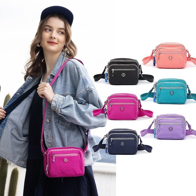 Multi-compartment travel cross-body bag, cut-proof bag, cross-body bag, daily carry-on bag - Messenger Bags & Sling Bags - Nylon Blue