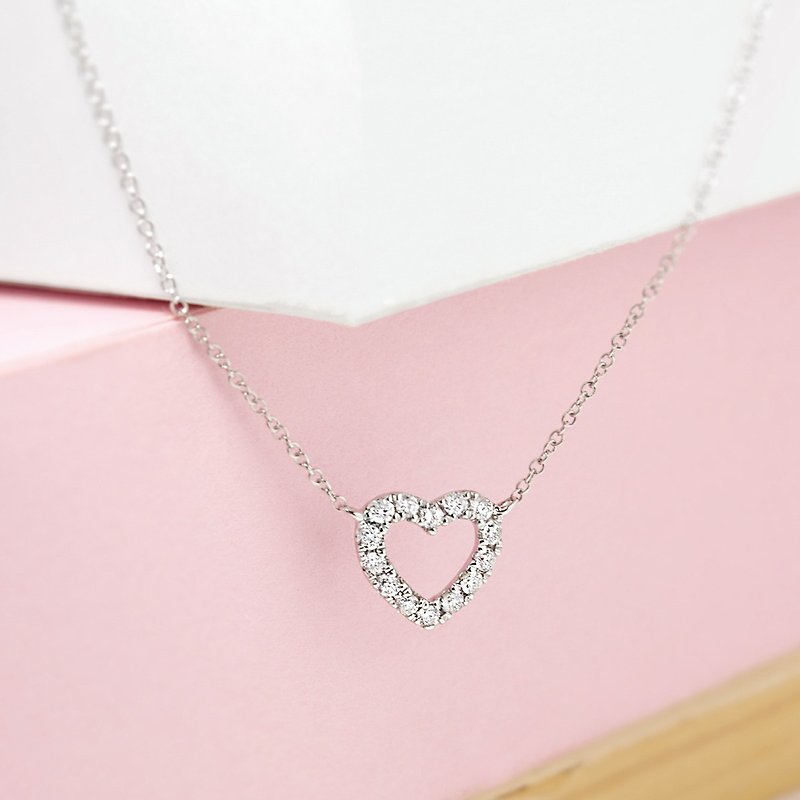 Heart Shaped Necklace | 14K天然鑽石項鍊 - 項鍊 - 鑽石 