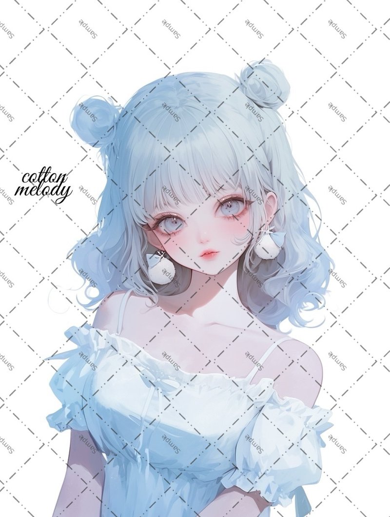 original sticker no.1925 人物ステッカー オリジナルステッカー オリジナル人物ステッカー 装飾ステッカー cotton melody - 貼紙 - 紙 