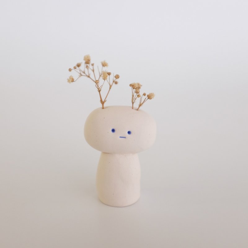 BUGS | Mini Flower Arrangement | Tabletop View | Aromatherapy Oil Diffusion Stone | - Pottery & Ceramics - Pottery White