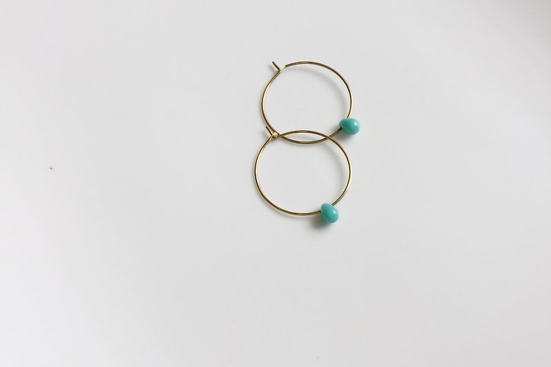 RAIN 雨滴圈型造型耳環 - 耳環/耳夾 - 其他金屬 藍色