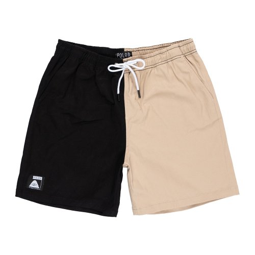 POLER 臺灣總代理 POLER DUSTY SHORT 風格戶外雙色短褲 黑-淺米