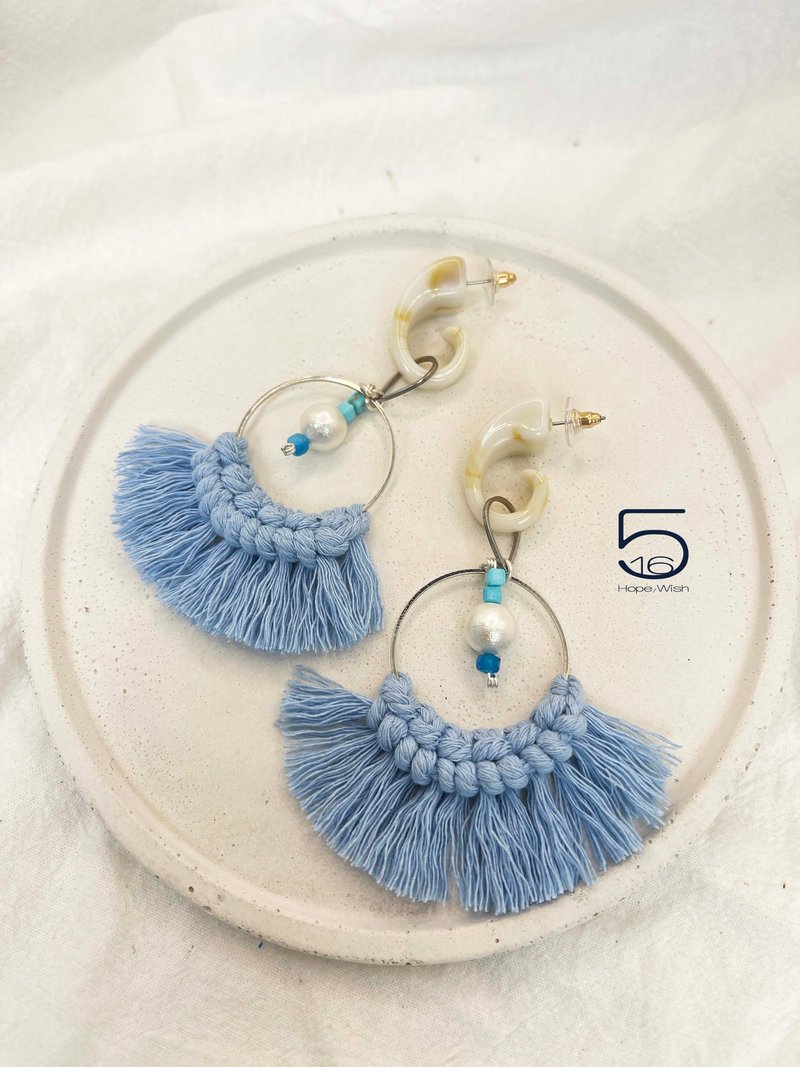 daughter of the sea - Earrings & Clip-ons - Cotton & Hemp 