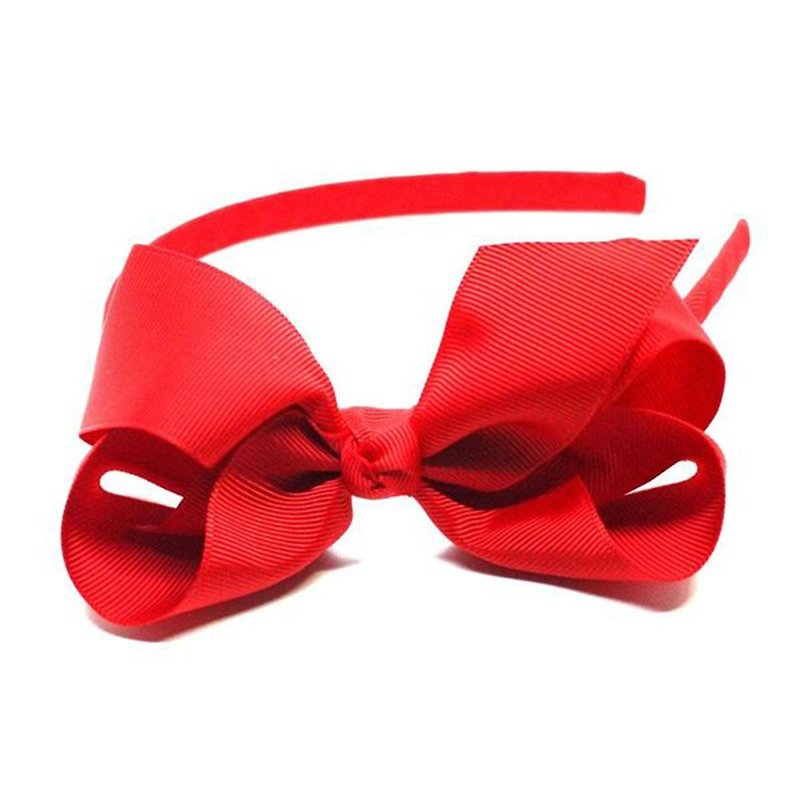 British Ribbies Bow Hair Tie - Elegant Red - Hair Accessories - Polyester 