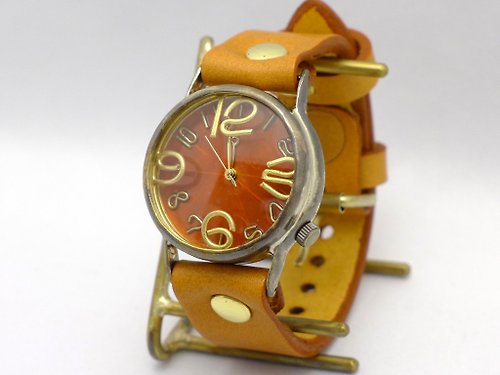 手作り時計 渡辺工房 Hand Craft Watch "Watanabe-KOBO" 手作り時計 HandCraftWatch J.S.B.2 オレンジダイアル JUMBO Brass (JUM38B OR)