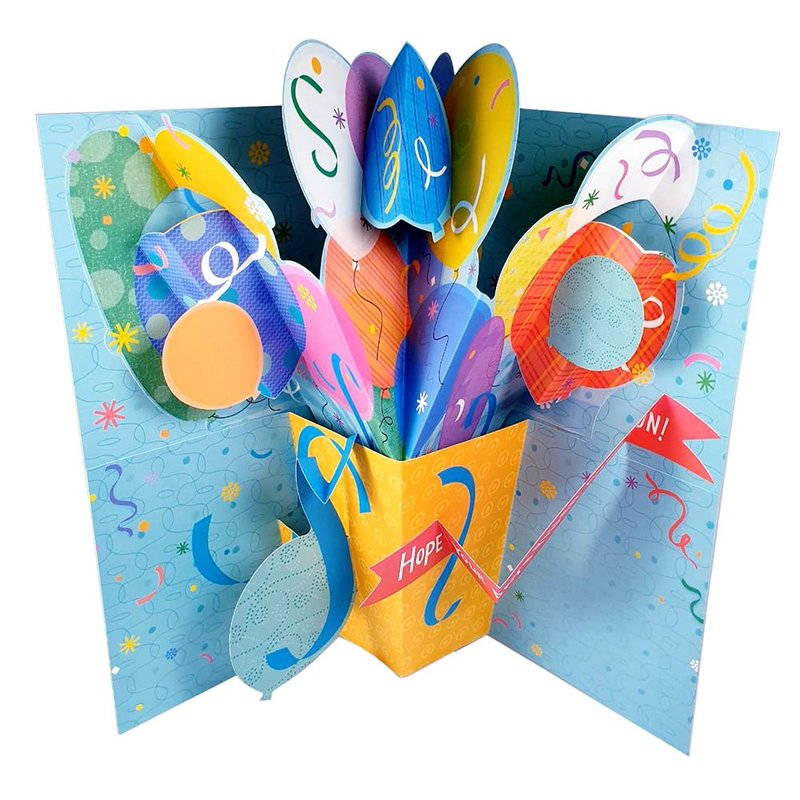 Oversized Sheet-Surprise Celebration Balloon [Hallmark- Pop-up Card Birthday Wishes] - Cards & Postcards - Paper Multicolor