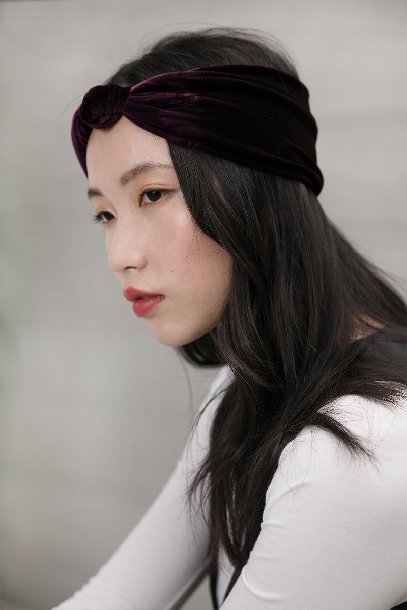 優雅女伶絲絨扭結髮帶 Exquisite Velvet Twist Headband - 髮夾/髮飾 - 聚酯纖維 多色
