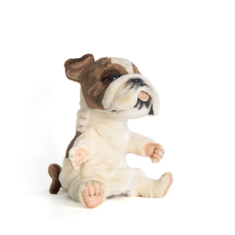 Hansa 8448-English Bulldog 26 cm tall - Stuffed Dolls & Figurines - Eco-Friendly Materials White