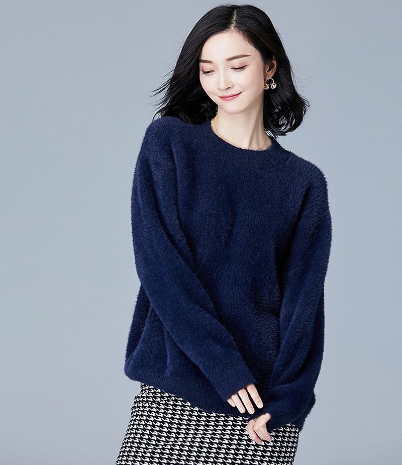 【Spot】 leisure sweater jumper - สเวตเตอร์ผู้หญิง - วัสดุอื่นๆ สีน้ำเงิน
