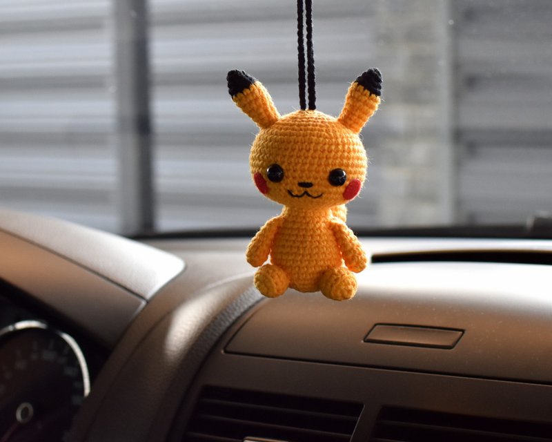 Pikachu / Gift Pokemon fan / Car mirror accessory/ Rear view mirror - 公仔/玩偶 - 棉．麻 黃色