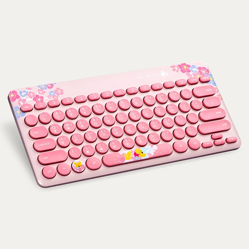 InfoThink Winnie the Pooh Series Pink Meng Wireless Keyboard-Sakura Season Limited - Computer Accessories - Plastic Pink