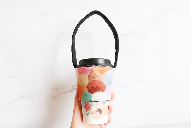 Eco-friendly beverage bag bag - colored hair ball - Beverage Holders & Bags - Cotton & Hemp Multicolor