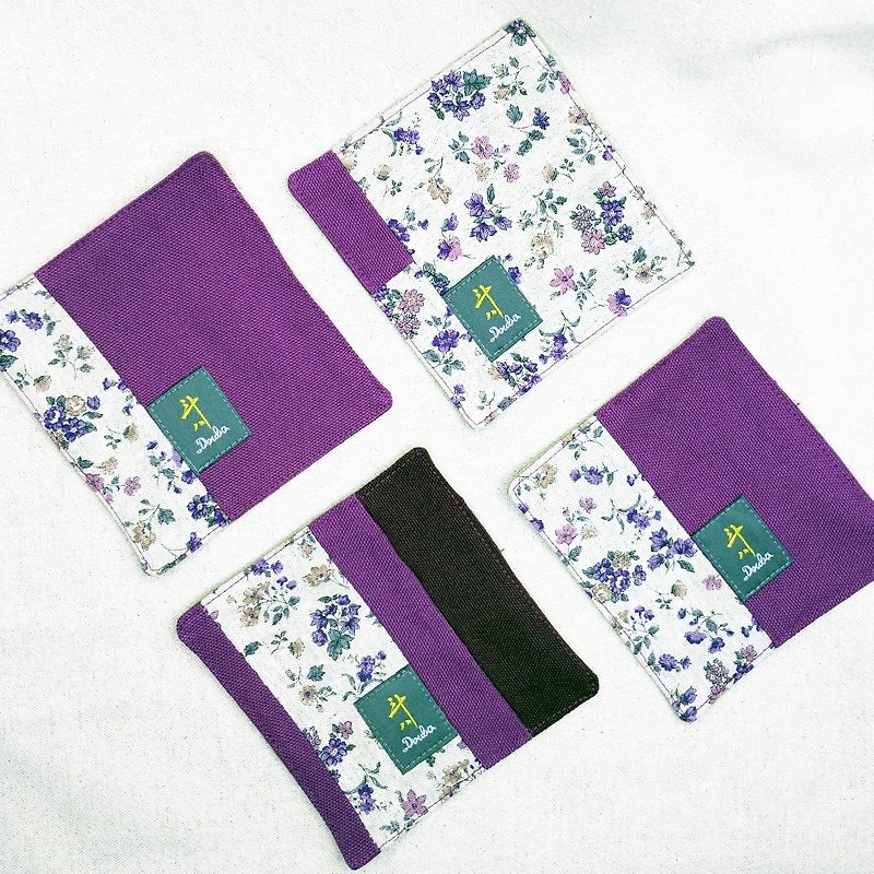 coaster patchwork (x4) - Coasters - Cotton & Hemp Purple