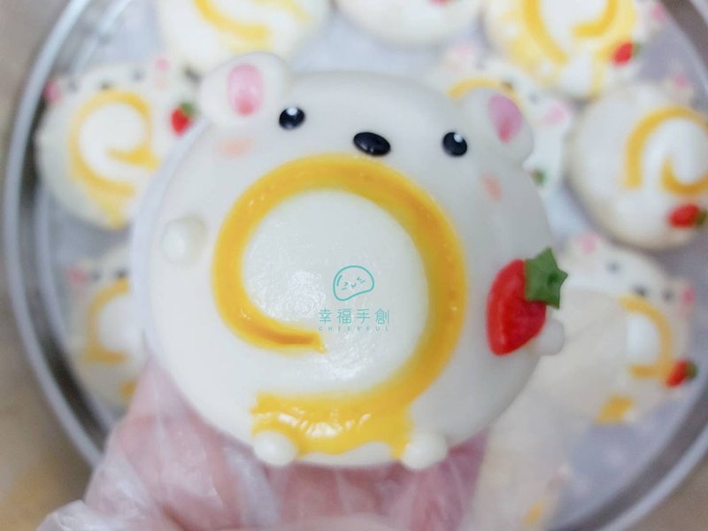 Cheerful 幸福手創 莓好小熊起司饅頭 造型饅頭 早餐 點心 6入 - 麵包/吐司 - 新鮮食材 