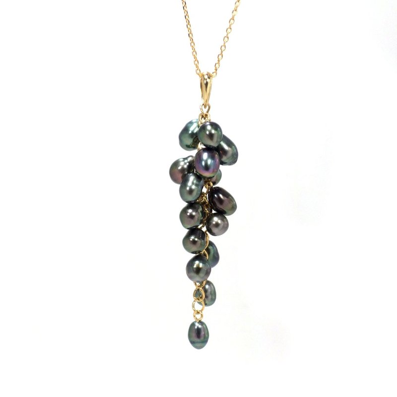 Pendant Black South Sea keshi pearl Tahitian pearl K18YG - Necklaces - Pearl 