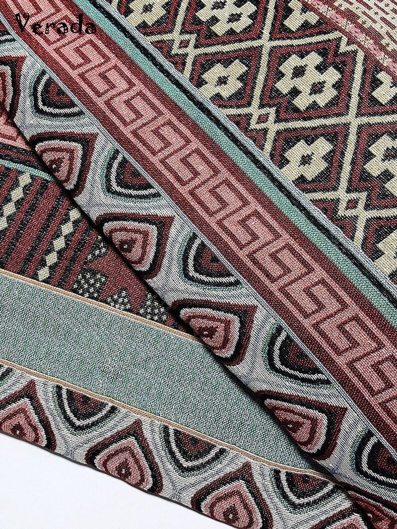 Multi-color Tribal Fabric Thai Woven Fabric Craft Supplies Textile 1/2 yard - 編織/刺繡/羊毛氈/縫紉 - 其他材質 多色