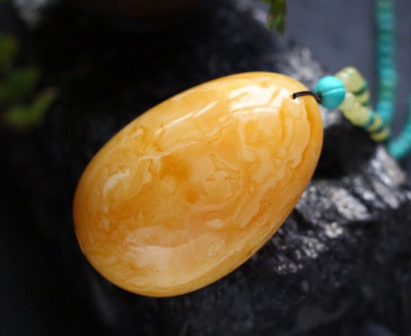 收藏十年美貨天然俄料滿蜜雞油紅飄白花妖孽紋吊墜 可遇不求 - 項鍊 - 寶石 
