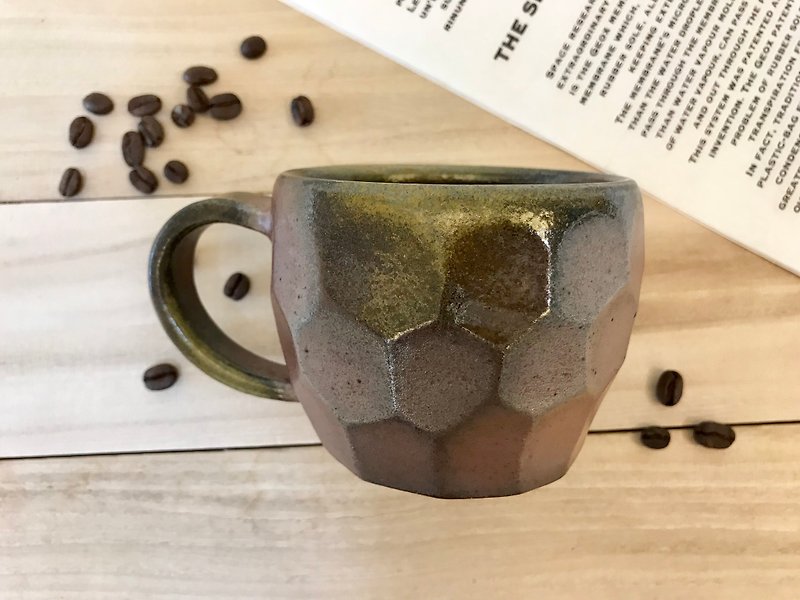 Firewood unglazed hand-drawn blank mug 2 300c.c - Mugs - Pottery Multicolor